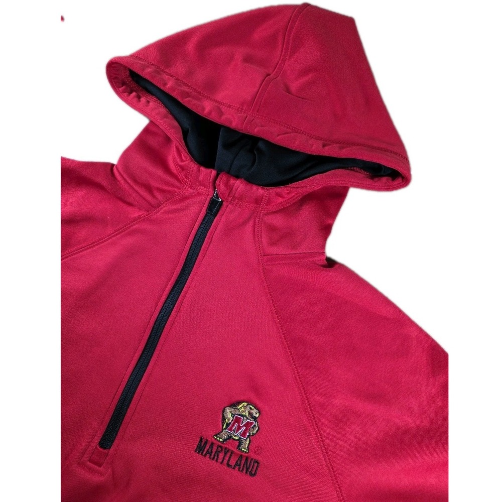 University of Maryland Red Colosseum XL Hoodie Sweatshirt 1/4 ZIP XL LOGO